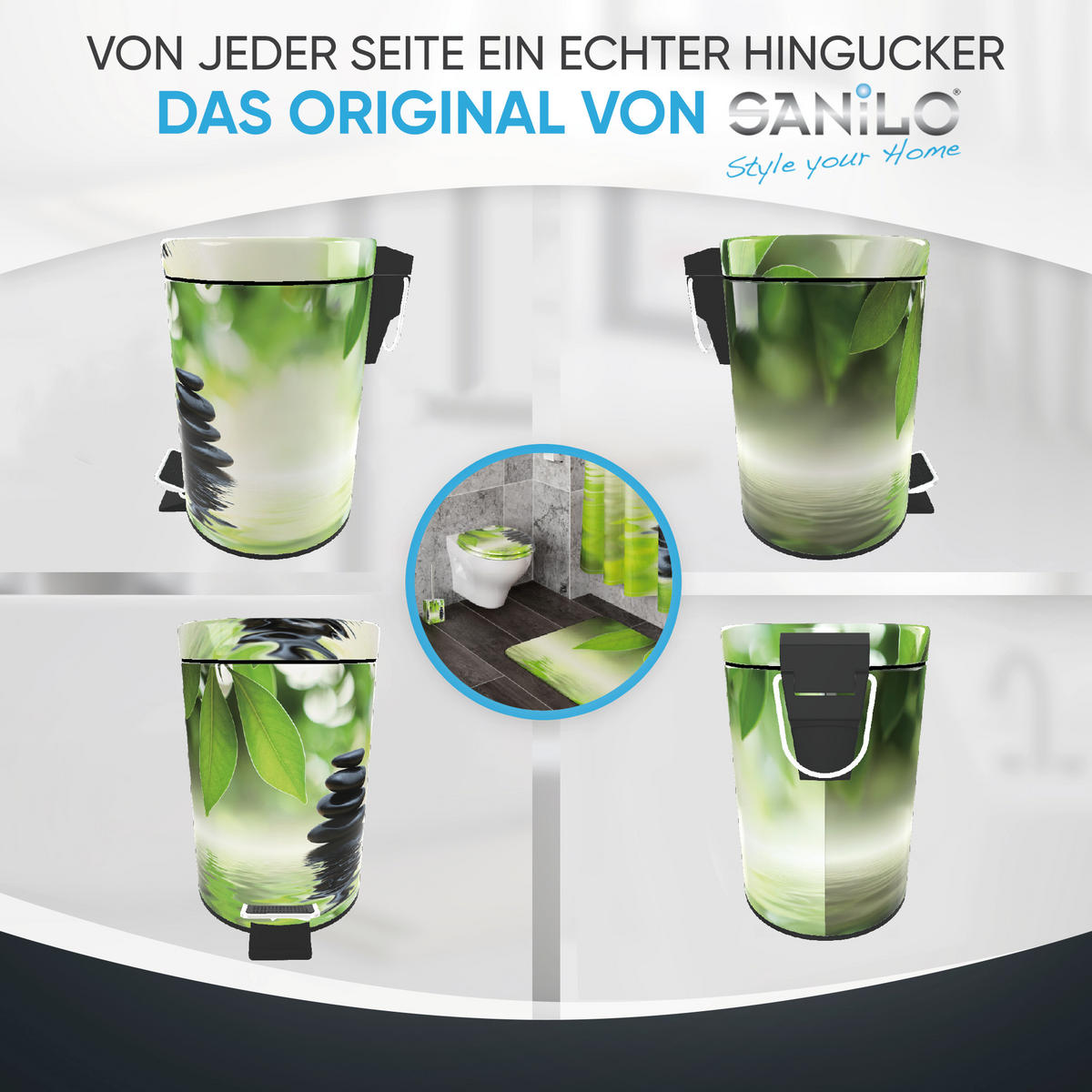 KOSMETIKEIMER Harmony - Schwarz/Weiß, Kunststoff/Metall (17/25/25cm) - Sanilo