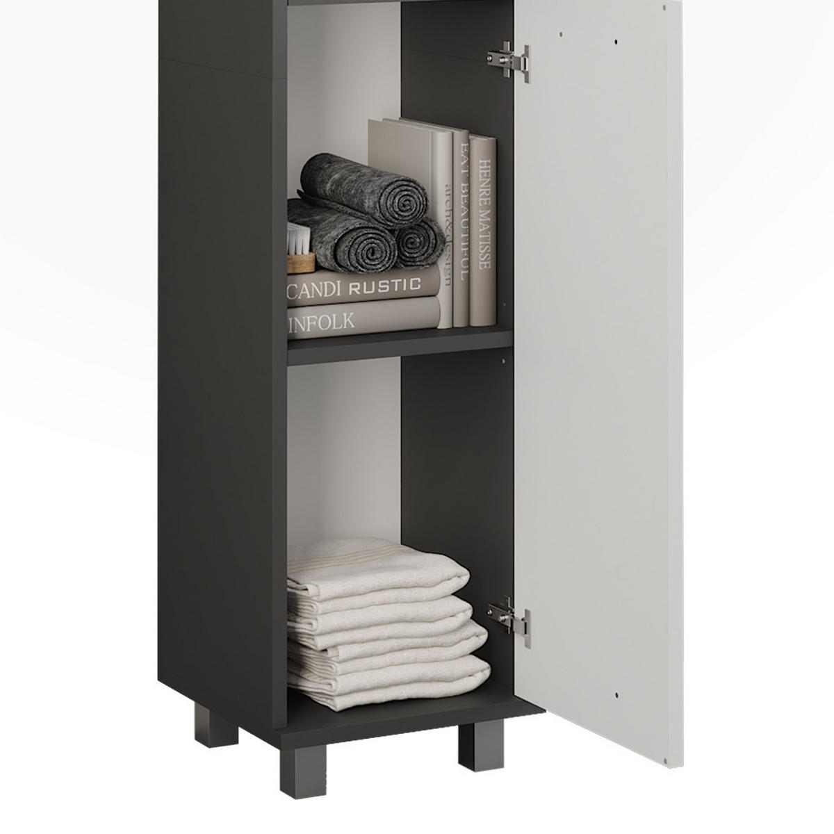HOCHSCHRANK Ilias Anthrazit/Weiß 30.2 x 190 cm mit 2 Türen - Anthrazit/Weiß, Holzwerkstoff (30.2/190/30cm) - Vicco