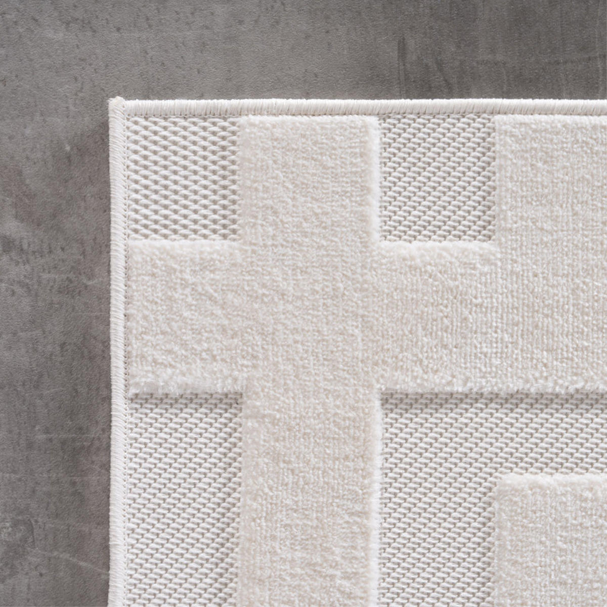 TEPPICH In-/Outdoor Kurzflor 3D-Wellenoptik Polypropylen Balkon Creme Rechteckig 140x200 - Creme, Textil (140/200cm) - KADIMA DESIGN