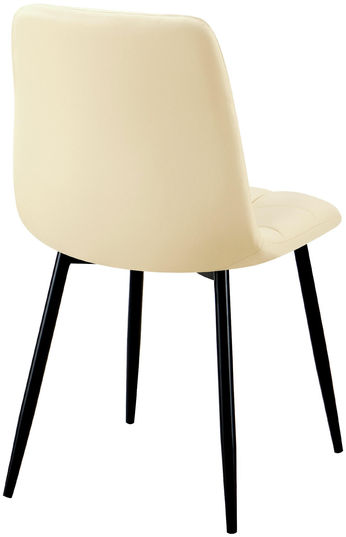 STUHL 4er Set Lederlook creme - Creme/Schwarz, Textil/Metall (45/84/55cm) - CLP