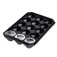 EISWÜRFELFORM Diamonds - 15 diamantförmige Eiswürfel - Silikon - Leichtes Lösen - Wiederverwendbar - Schwarz, Kunststoff (13/4/21cm) - Sareva