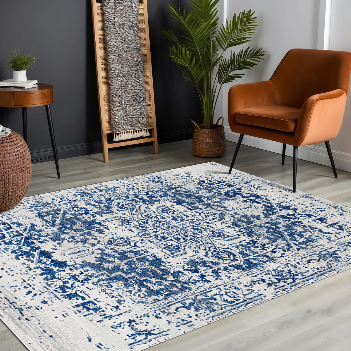 VINTAGE-TEPPICH 200/275 cm Blau - Blau, Naturmaterialien/Textil (200/275cm) - LIVABLISS
