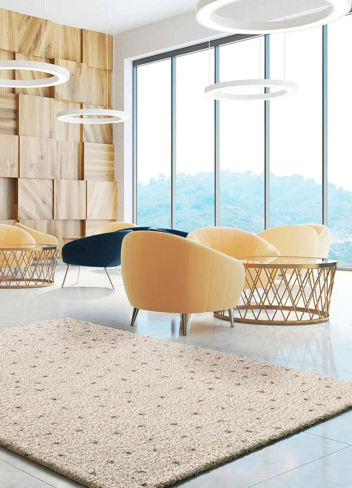 HOCHFLORTEPPICH Creme / Schwarz Lush 120/180 cm - Creme/Schwarz, Naturmaterialien/Textil (120/180cm) - Atticgo