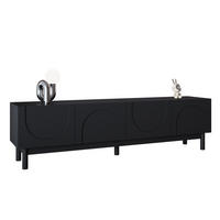 TV-SCHRANK mit 4 Türen 169 x 34 x 45,5 cm Schwarz - Schwarz, Holzwerkstoff (35/45.5/169cm) - Beauniv