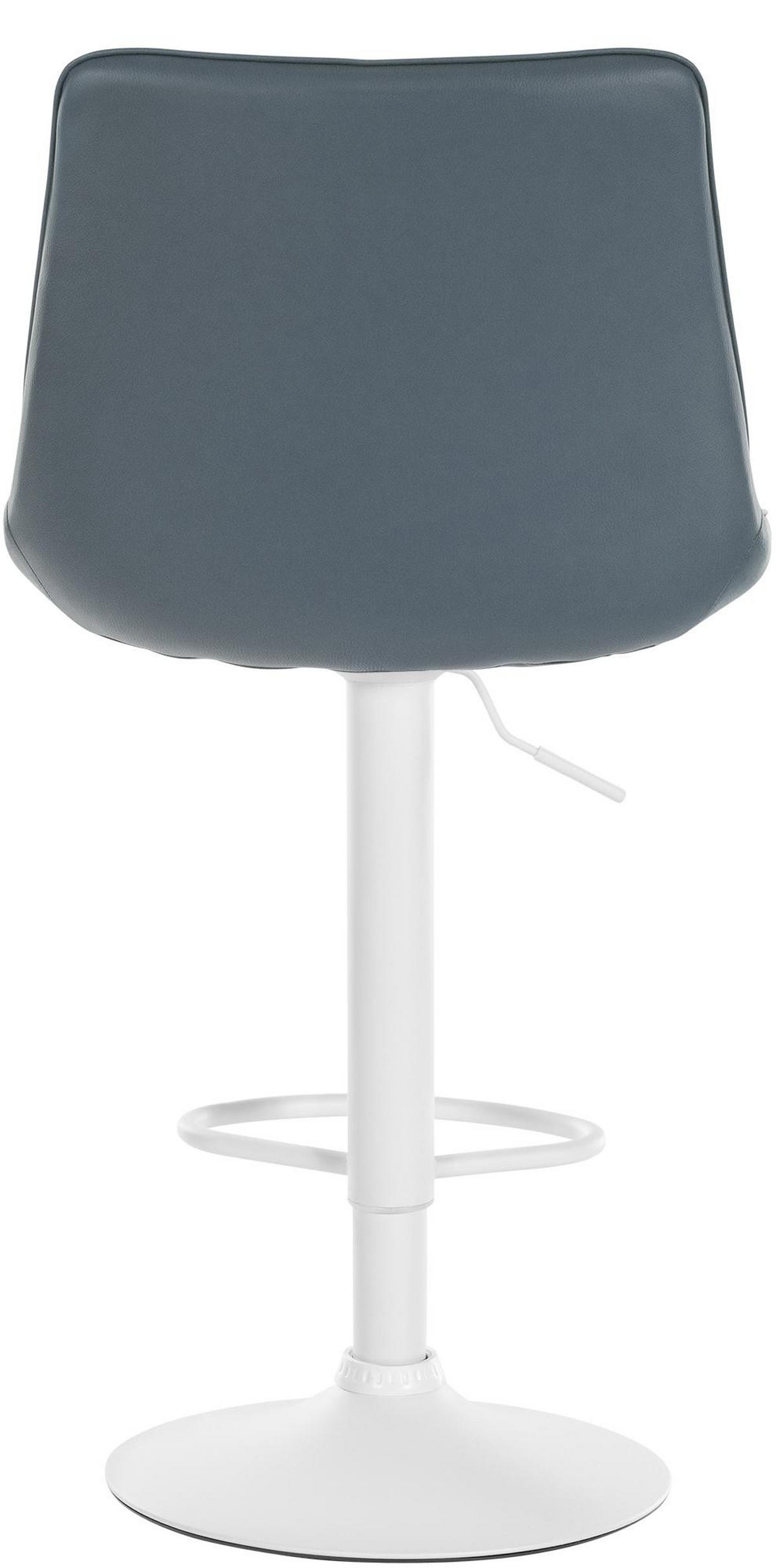 BARHOCKER 2er-Set RIO Grau Kunstleder Weiß - Grau, Leder/Metall (49.5/91/50cm) - DELUKE