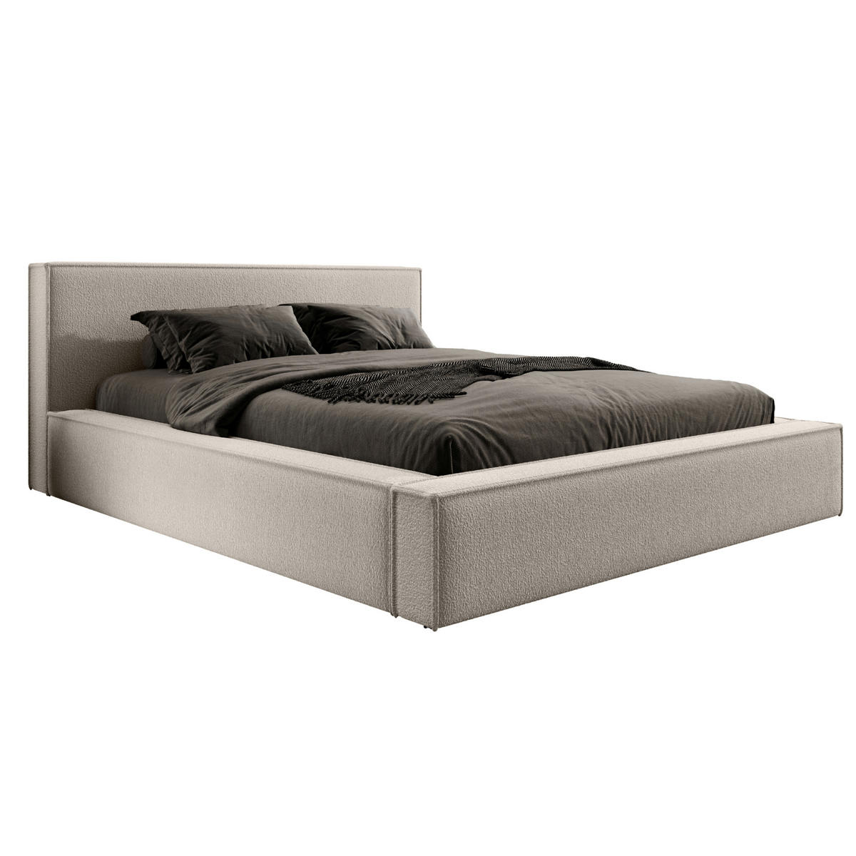 POLSTERBETT mit Bettkasten Salby 180x200 cm, Beige - Beige, Textil (180/200cm) - Meblito
