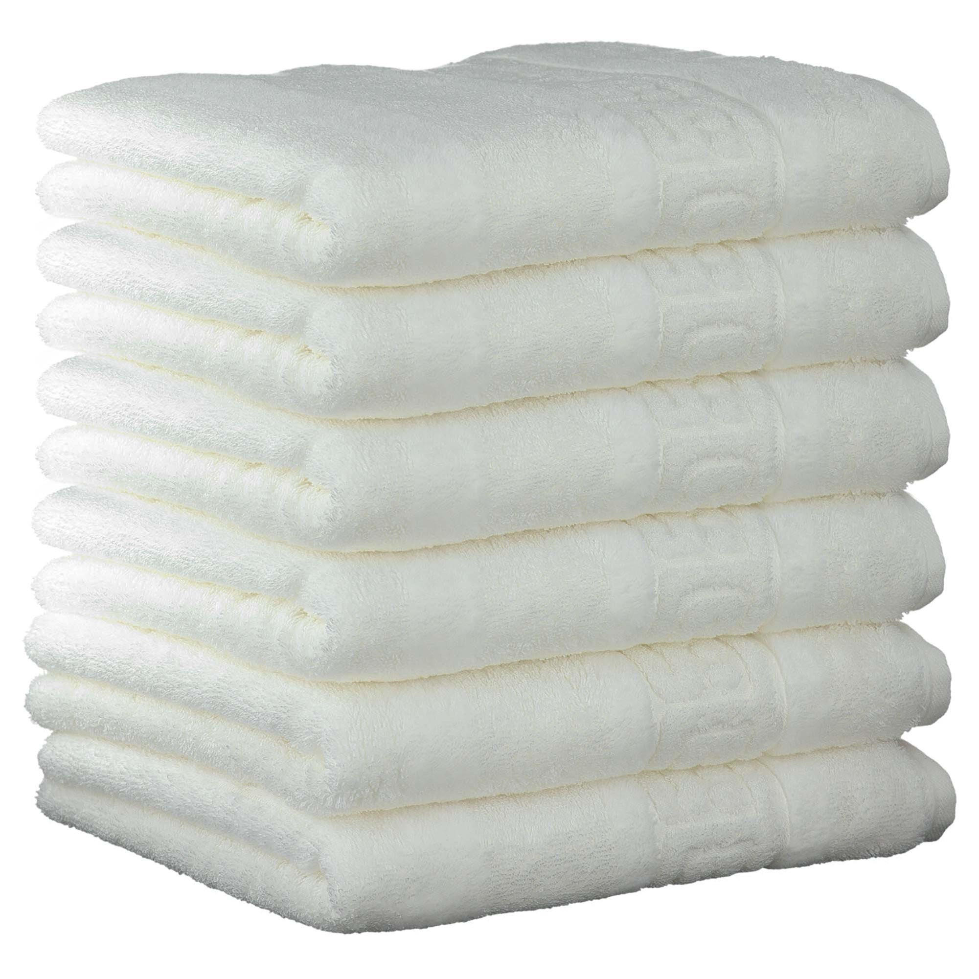 GÄSTETUCH 6er Pack 100% Baumwolle, Weiß, 30 x 50 cm - Weiß, Naturmaterialien (30/40cm) - Cawoe