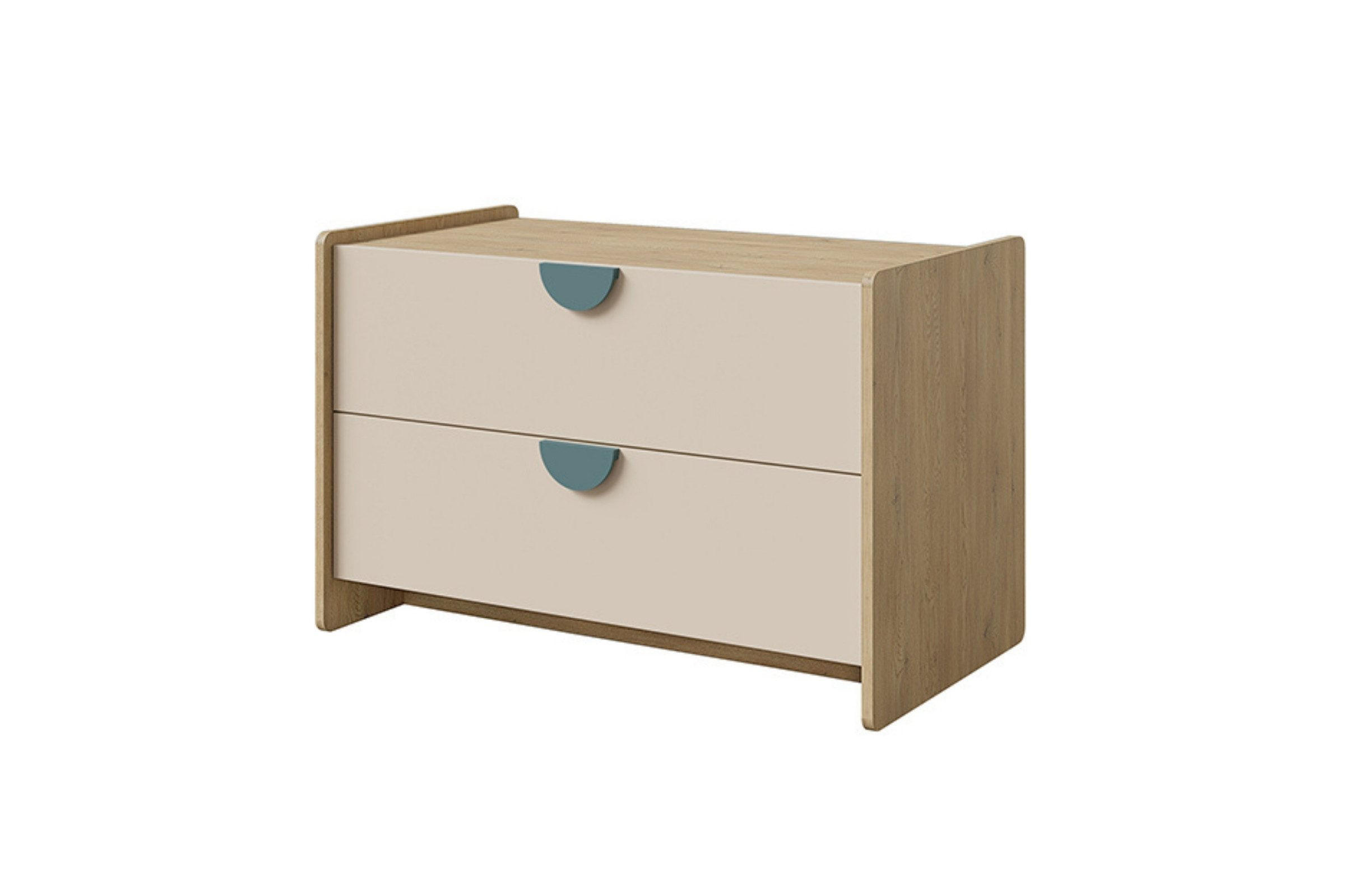 TV-LOWBOARD LEXO 11 93/61/50 cm in Eiche Cremona/Macadamia/Meeresblau - Blau/Eichefarben, Holzwerkstoff (93/61/50cm) - Deine Möbel 24