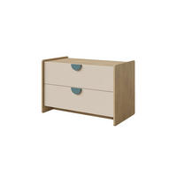 TV-LOWBOARD LEXO 11 93/61/50 cm in Eiche Cremona/Macadamia/Meeresblau - Blau/Eichefarben, Holzwerkstoff (93/61/50cm) - Deine Möbel 24