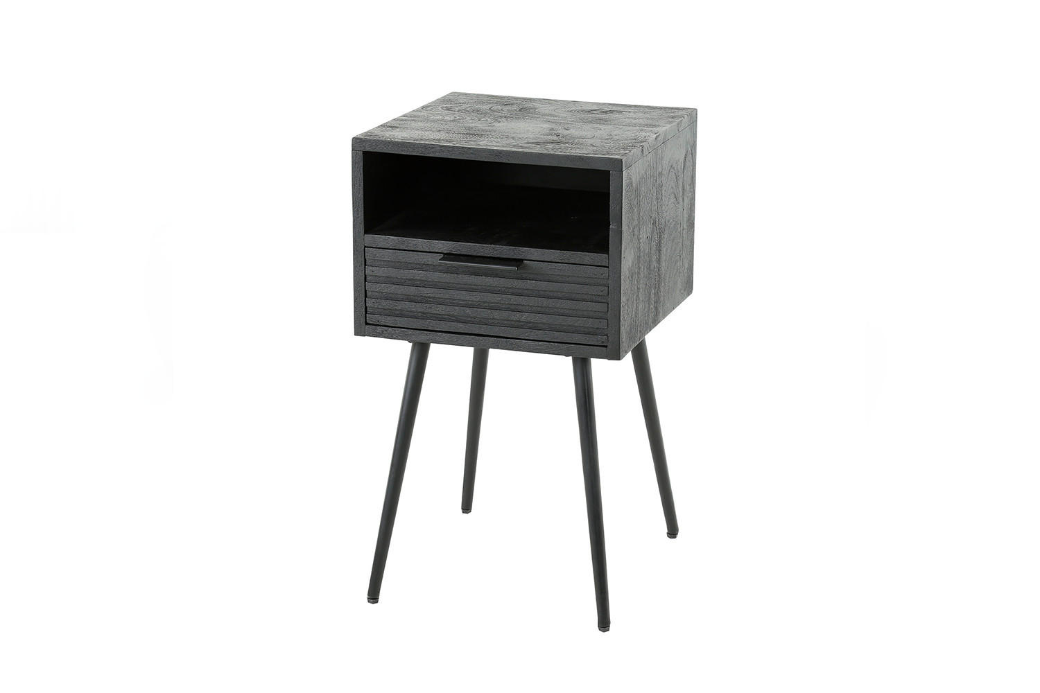 Kawola Nachttisch Schwarz 35x60x35 cm