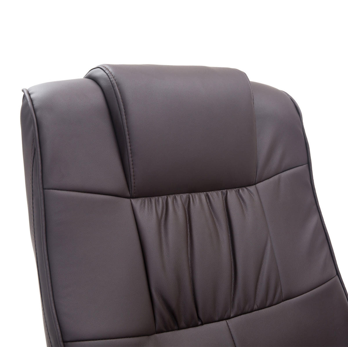 MASSAGESESSEL in Braun mit Hocker, 360° drehbar und frei verstellbarer Rückenlehne,77/84/95 cm - Braun, Metall (77/95/84cm) - Flora Grace