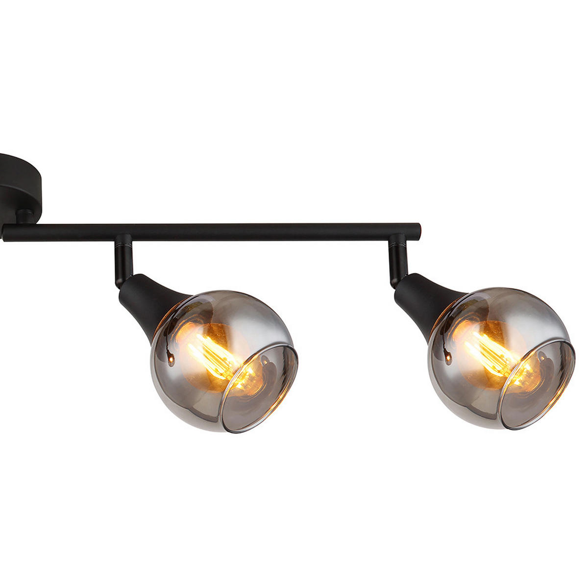 LED DECKENLEUCHTE Metall Schwarz Matt - Schwarz, Glas (60/9/16cm) - Globo Lighting