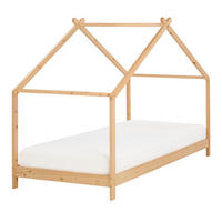 KINDER-HAUSBETT Heller Holzfarbton 90-200 cm Orlu - Eschefarben, Holz (90/200cm) - Beliani