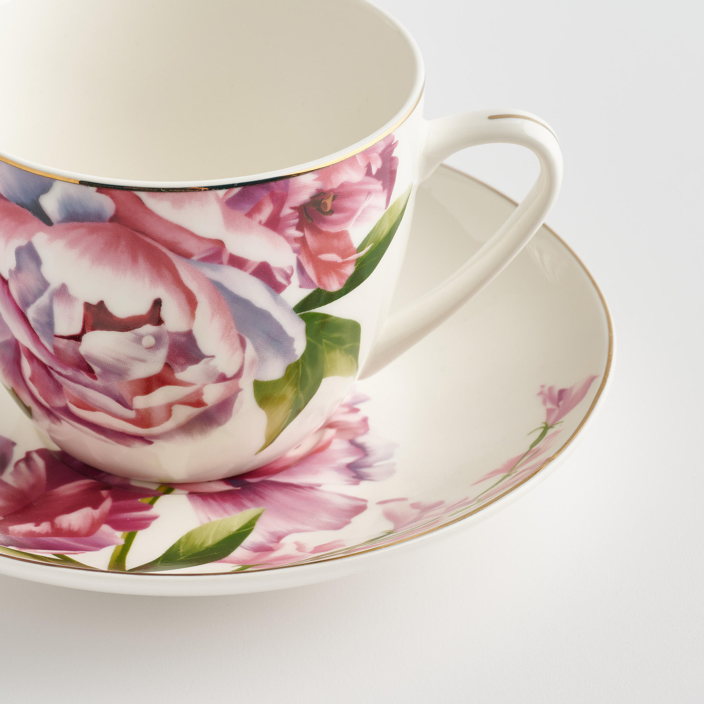 TASSE MIT UNTERTASSE Aurelis - Multicolor, Keramik (0.19L) - home&you