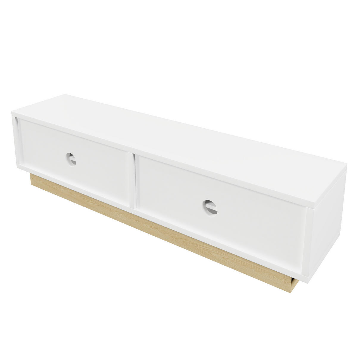 TV-LOWBOARD 175/40/41,5 cm Weiß aus MDF mit Push-to-Open - Weiß, Holzwerkstoff (40/41.5/175cm) - OKWISH
