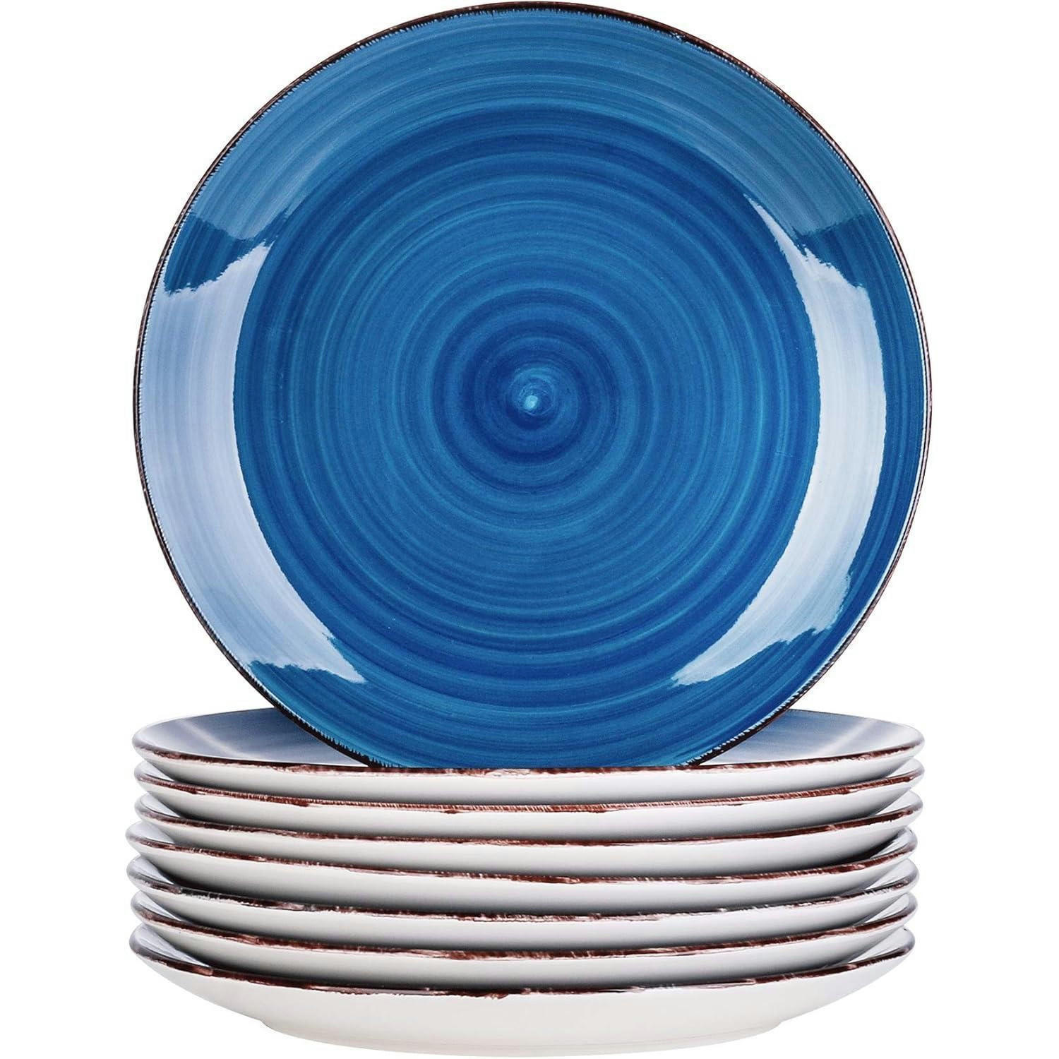 SPEISETELLER Bella 8 teiliges Set Steingut 27 cm Dunkelblau - Blau, Keramik (27/27/2.8cm)