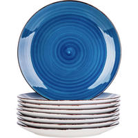 SPEISETELLER Bella 8 teiliges Set Steingut 27 cm Dunkelblau - Blau, Keramik (27/27/2.8cm)