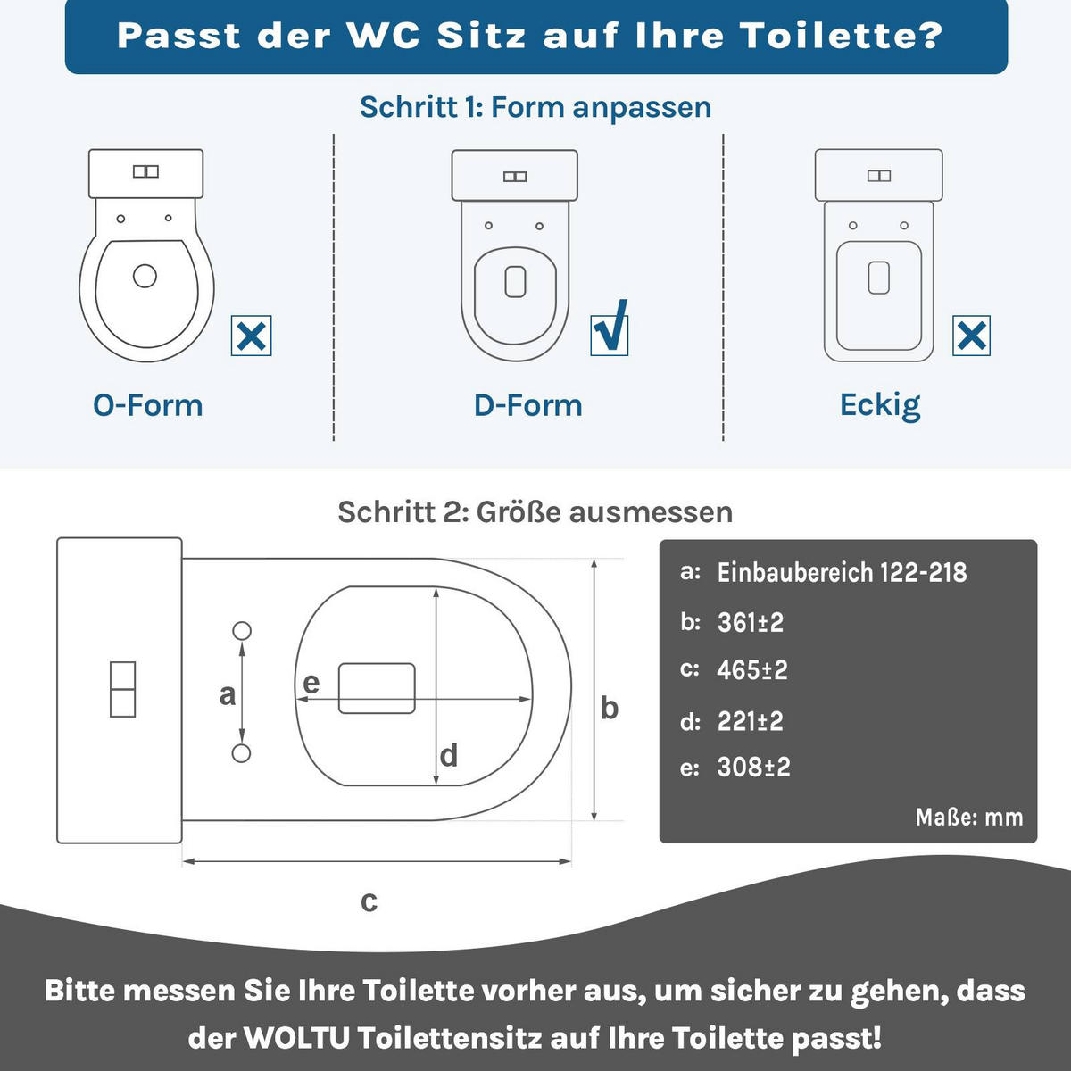 WC SITZ, Fast Fix/Schnellbefestigung, Antibakteriell D-Form - Weiß, Kunststoff (36/4/47cm) - Woltu