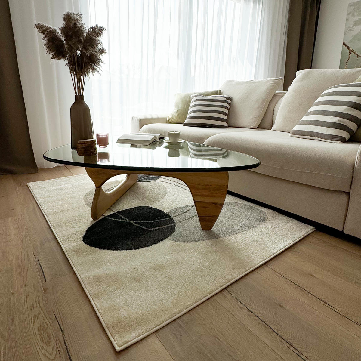 TEPPICH Beige Geometrisch In-Outdoor Pflanzlich Kurzflor Rechteckig 200 x 300 cm - Sandfarben, Textil (200/300cm) - Mazovia