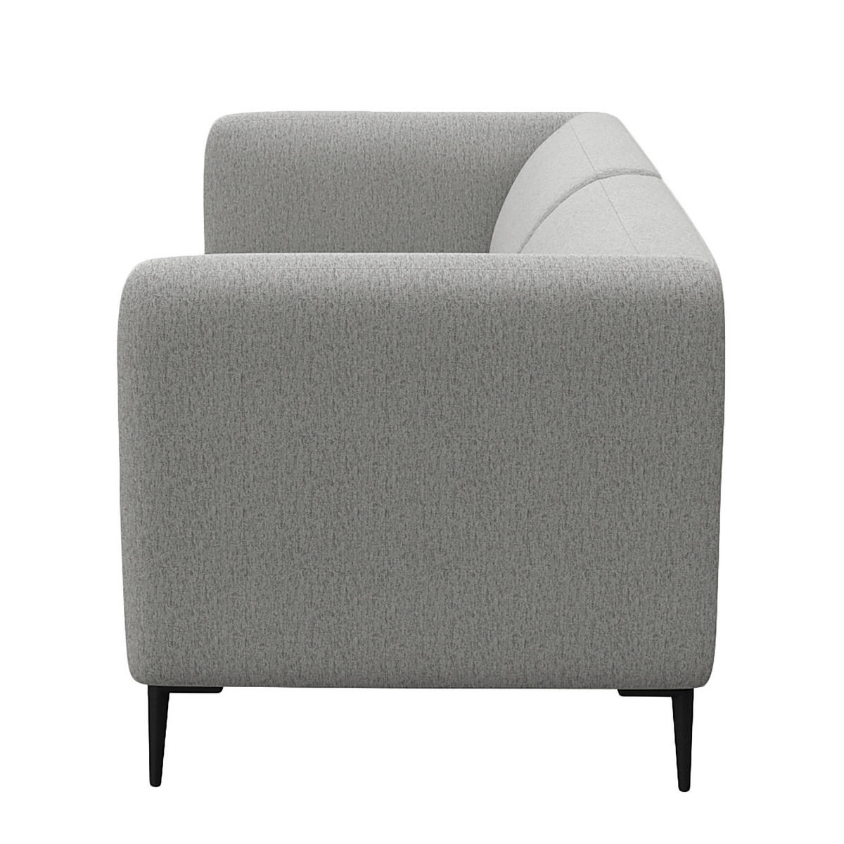 2,5-SITZER SOFA - Schwarz/Hellblau, Textil/Metall (175/74/88cm) - home24