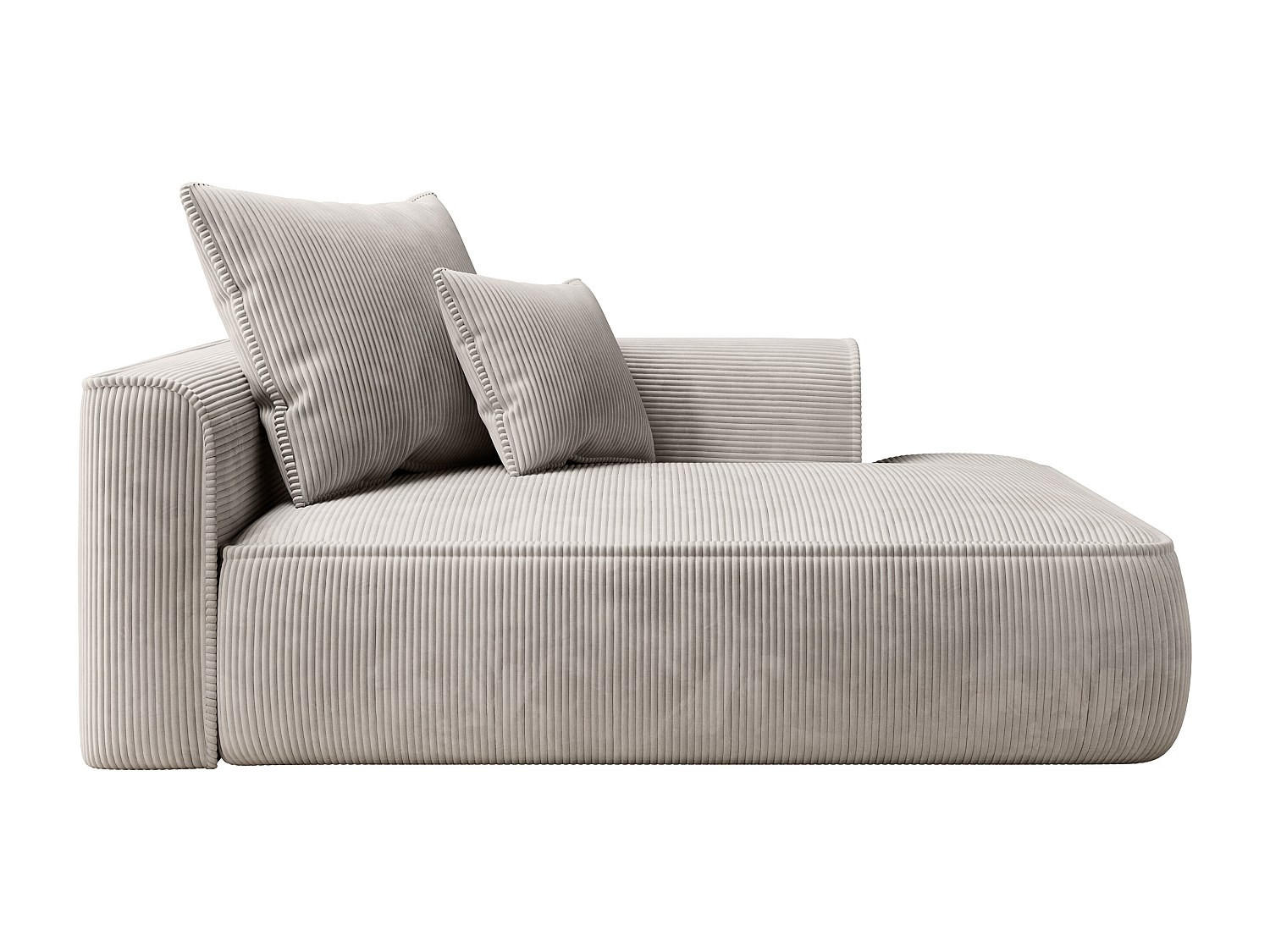 RECAMIERE ohne Schlaffunktion - 1 Person - Stoff, Samt - Beige - - Beige, Textil (180/67/115cm) - Vente-Unique