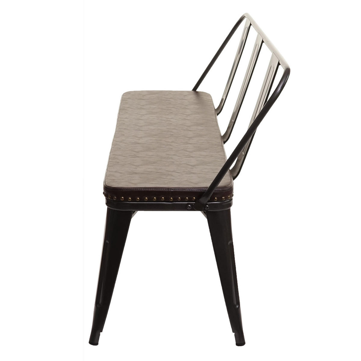 3ER-SITZBANK Schwarz, Braun - Schwarz/Braun, Metall (153/80/56cm) - MCW