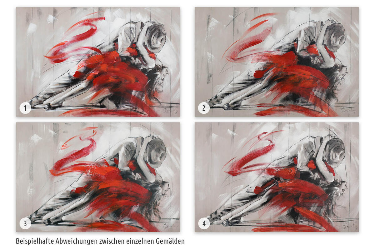 ACRYLBILD HANDGEMALT 90/60 cm - Rot, Holz/Textil (90/60cm) - KUNSTLOFT