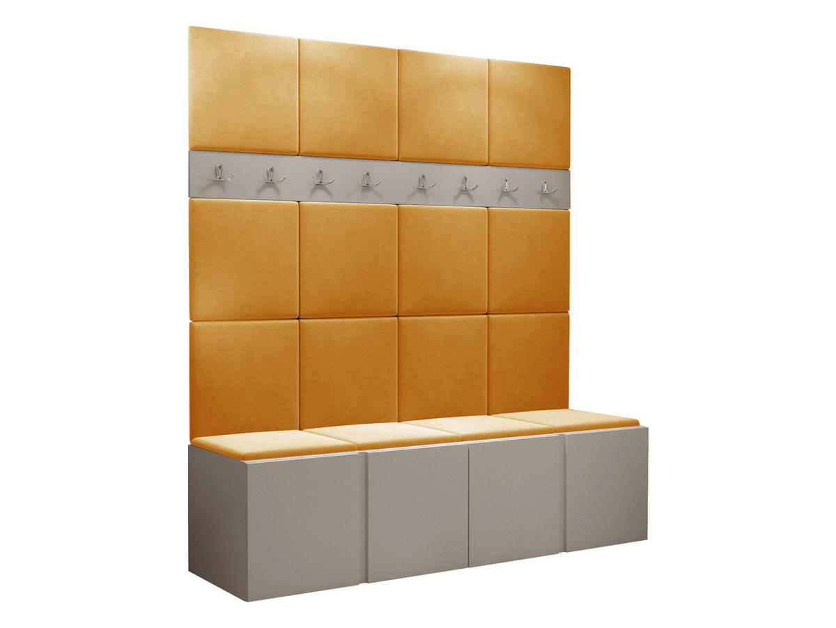 GARDEROBEN-SET Orion V - Kaschmir/Orange, Holzwerkstoff/Kunststoff (168/186/46cm) - MIRJAN24