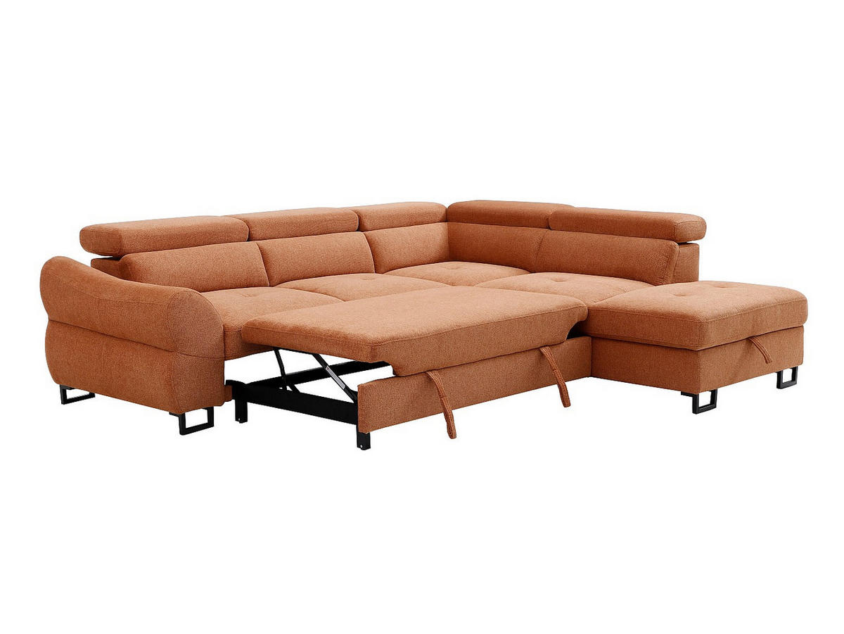 SCHLAFSOFA - 5 Personen - stoff - terracotta Vaverdo - Terracotta, Textil (272/76/230cm) - Vente-Unique