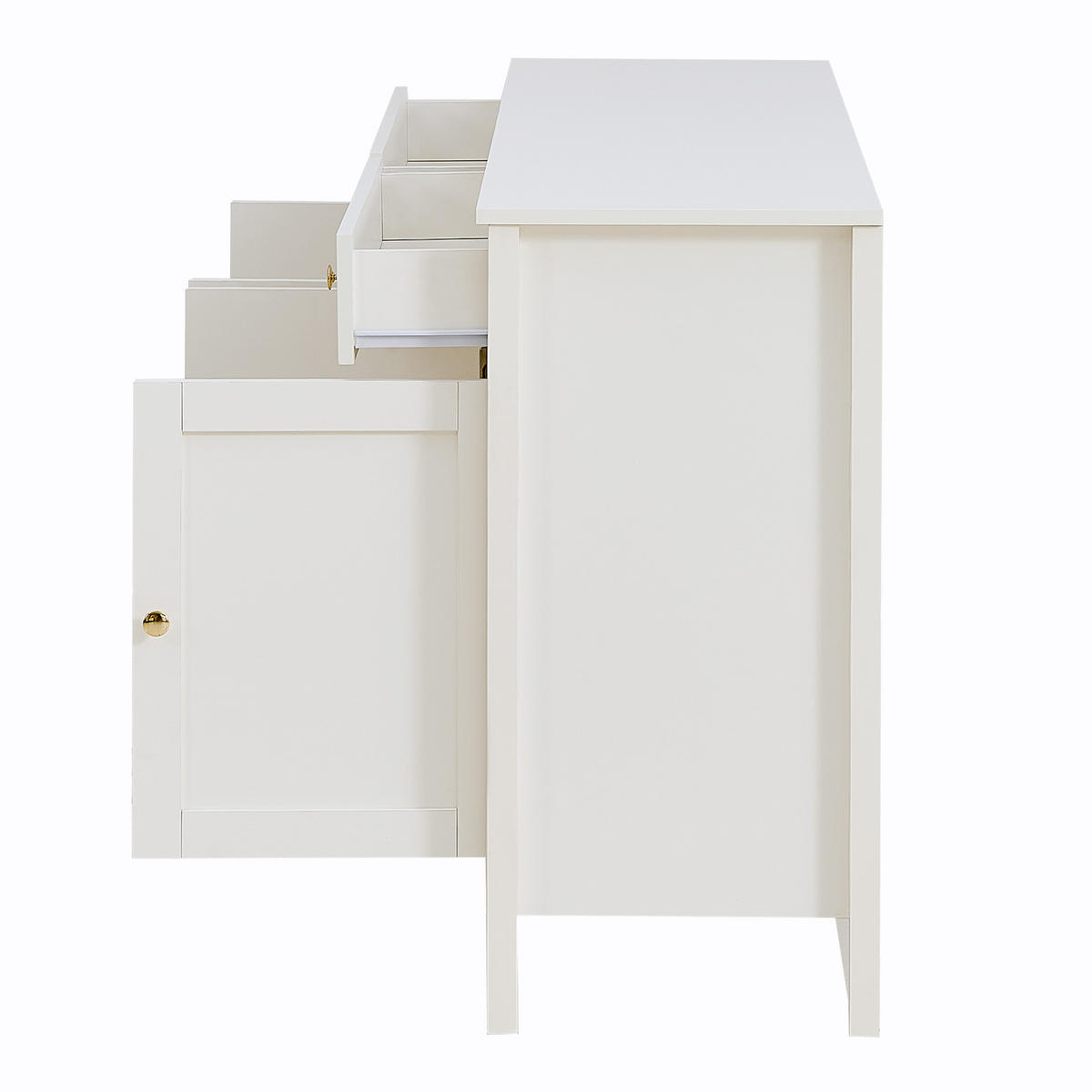 SIDEBOARD Weiß 160/40/82 cm - Weiß, Holzwerkstoff (160/82/40cm) - PANGIVO