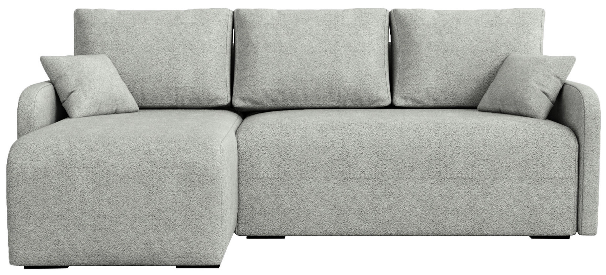 ECKSOFA Malen mit Schlaffunktion Grau Bouclé - Hellgrau, Textil (215/141cm) - Bromarkt