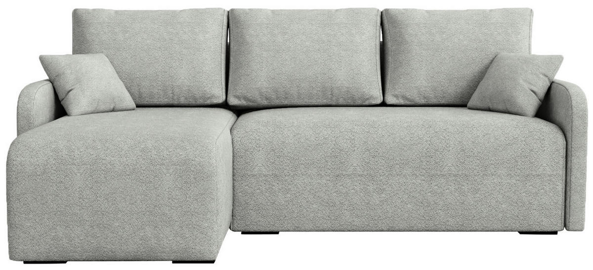 ECKSOFA Malen mit Schlaffunktion Grau Bouclé - Hellgrau, Textil (215/141cm) - Bromarkt