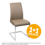 SCHWINGSTUHL in Metall, Textil Braun, Chromfarben - Chromfarben/Braun, Design, Textil/Metall (45/96/58,5cm) - Xora