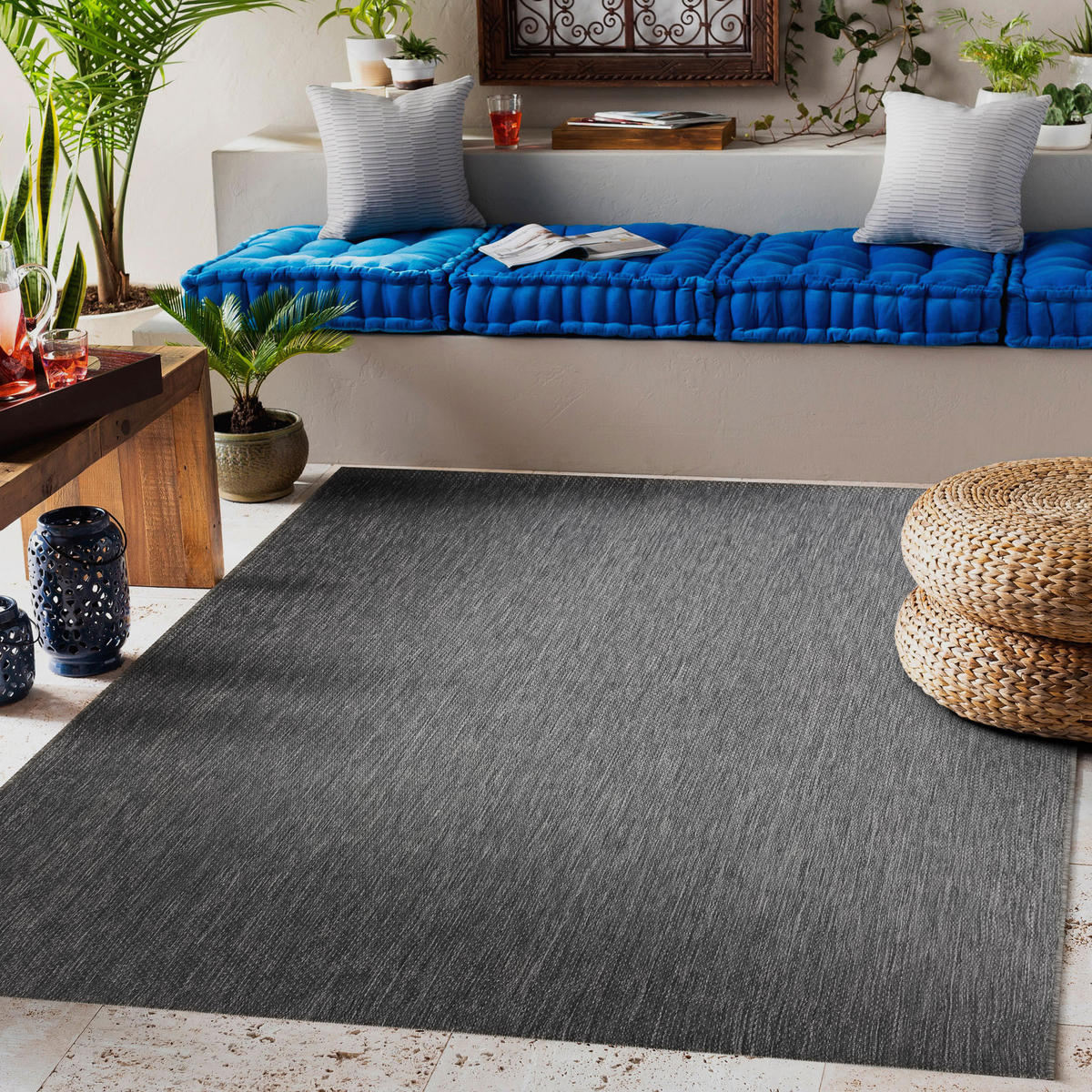 TEPPICH Flat 120/170 cm - Anthrazit, Textil (120/170cm) - rugsX