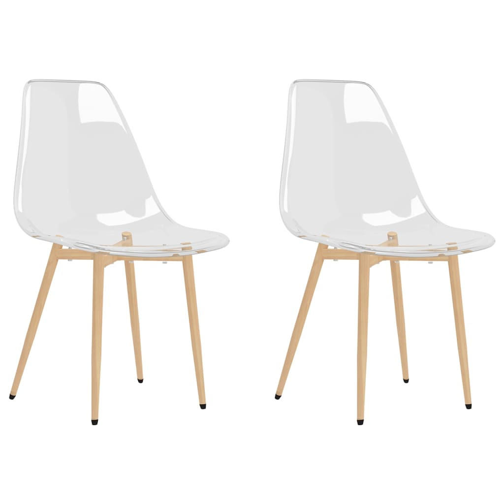 ESSZIMMERSTÜHLE 2 Stk. Transparent PET 46*52*84cm - Transparent, Metall (46/84/52cm) - ZMH