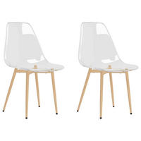 ESSZIMMERSTÜHLE 2 Stk. Transparent PET 46*52*84cm - Transparent, Metall (46/84/52cm) - ZMH