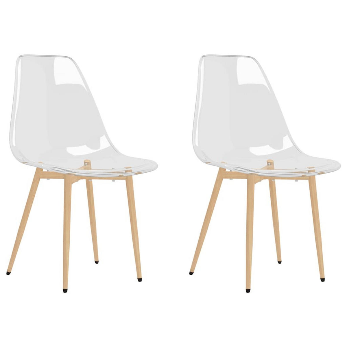 ESSZIMMERSTÜHLE 2 Stk. Transparent PET 46*52*84cm - Transparent, Metall (46/84/52cm) - ZMH