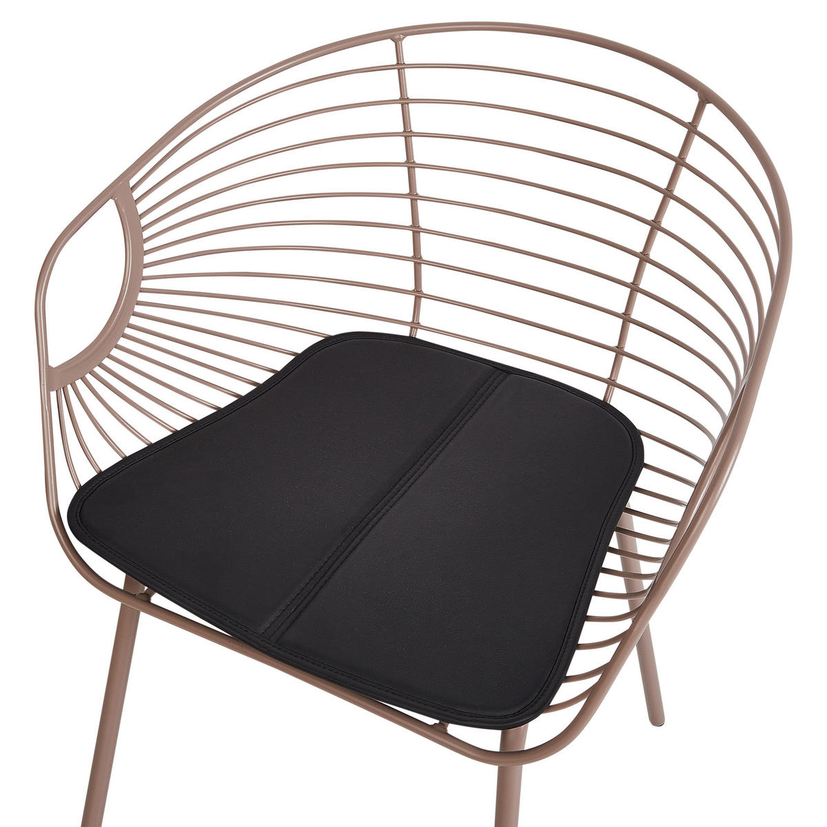 ESSZIMMERSTUHL 2er-Set Metall Beige Hoback - Beige/Schwarz, Metall (60/79/56cm) - Beliani