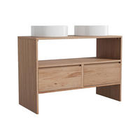 DOPPELWASCHTISCH - 110 cmcm x 50 cmcm - Holz, Platte - Naturfarben Hell - CAVIZO - Naturfarben, Holz (110/78/50cm) - Vente-Unique