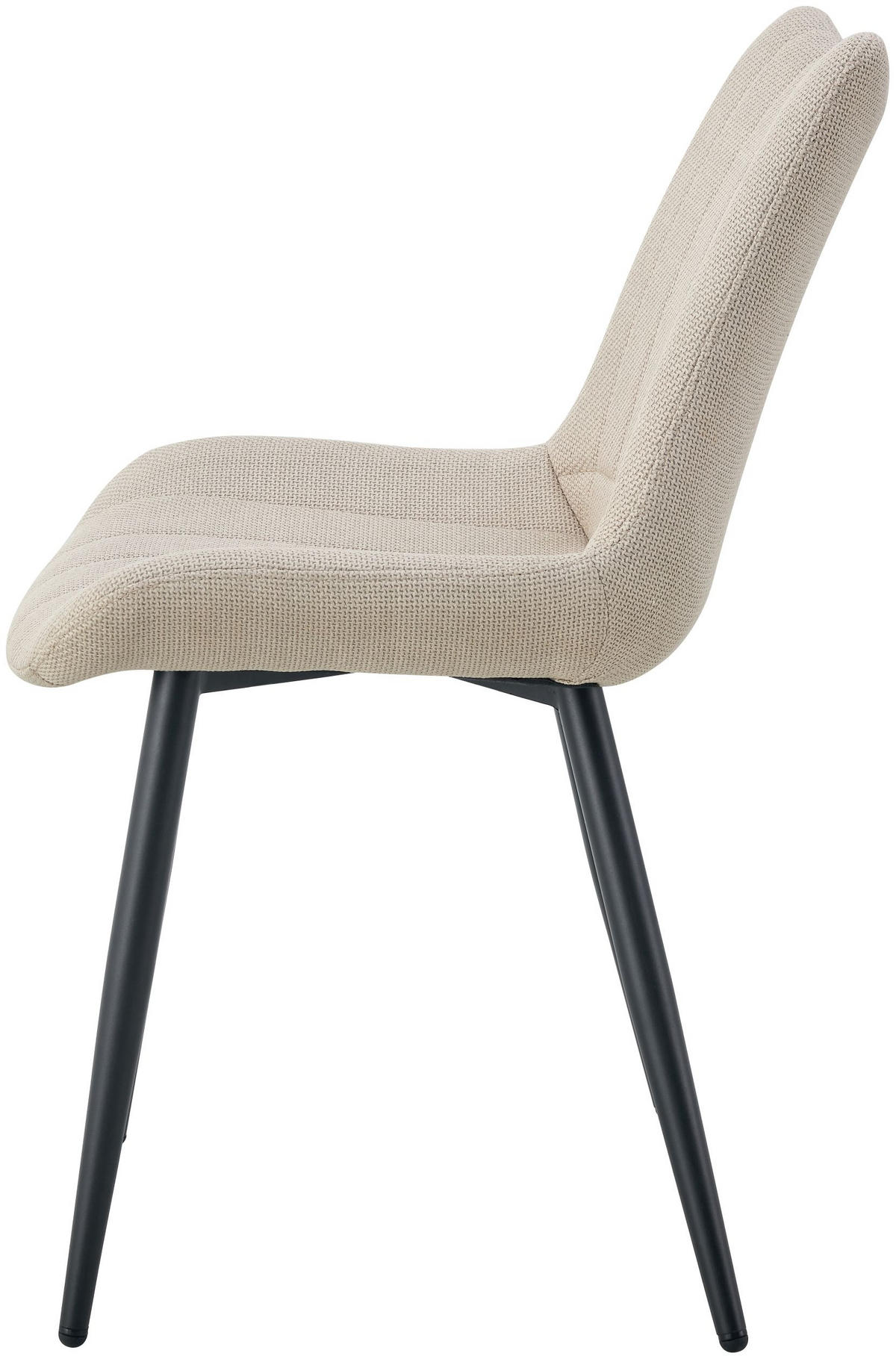 STUHL Lotta creme 2er Set - Creme/Schwarz, Textil/Metall (53/86/59cm) - Xonox