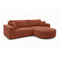 ECKSOFA Mit Schlaffunktion, Cordstoff Tilia, Kupfer, Rechts, ROUND ONE - Orange, Holz (244/175cm) - Kaiser Möbel