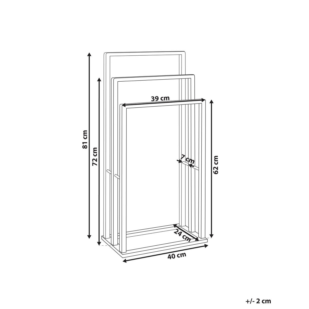 HANDTUCHSTÄNDER Bambusholz hellbraun 40 x 81 cm Tupelo - Hellbraun, Holz (40/81/24cm) - Beliani