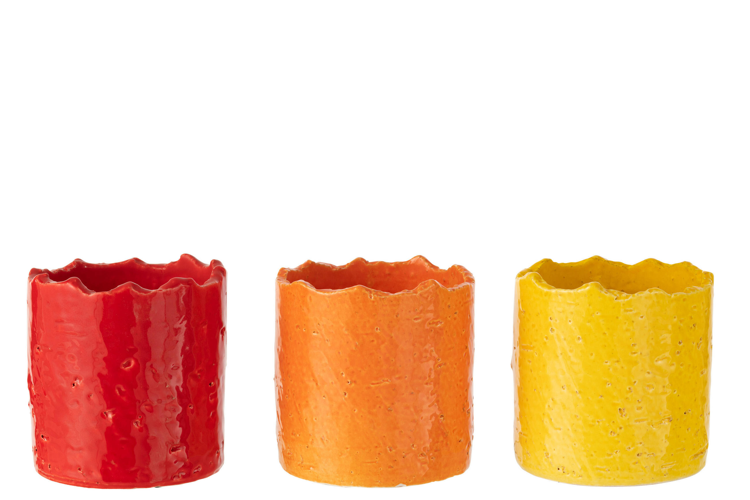 BLUMENTOPF FIESTA - Töpferei - Multi - 3er set - Ø 14 cm - Multicolor, Keramik (14/15cm) - J-Line