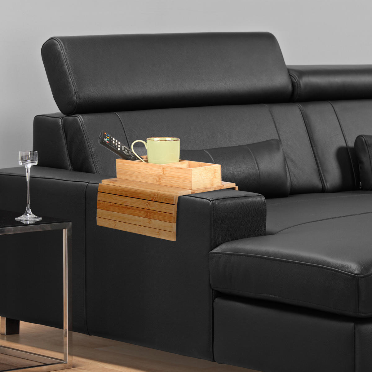 SOFATABLETT - Multicolor, Holz/Textil (42/6.5/28cm) - Relaxdays