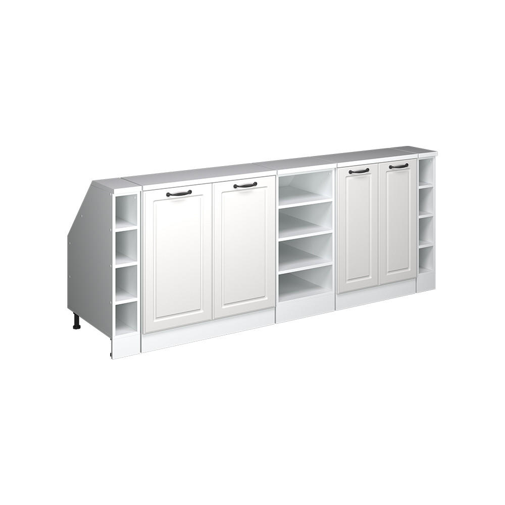Vicco ŠATNÍ SESTAVA PRO ŠIKMÉ STŘECHY Rion Bílý venkovský dům 210 cm Sada 5 korpusů skříně hloubka 60 cm