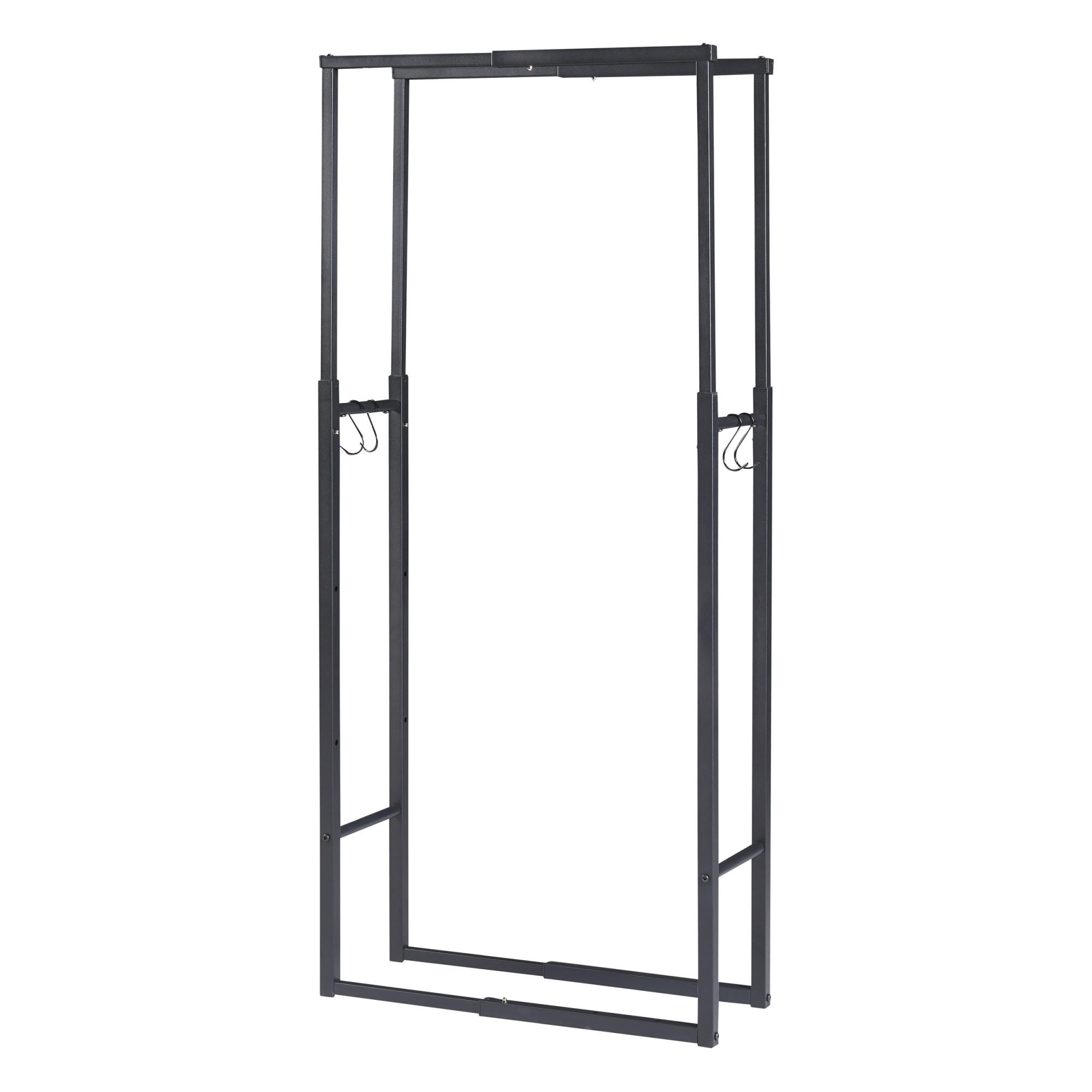 KAMINHOLZREGAL Kasan - Schwarz, Metall (100/150/25cm) - [en.casa]