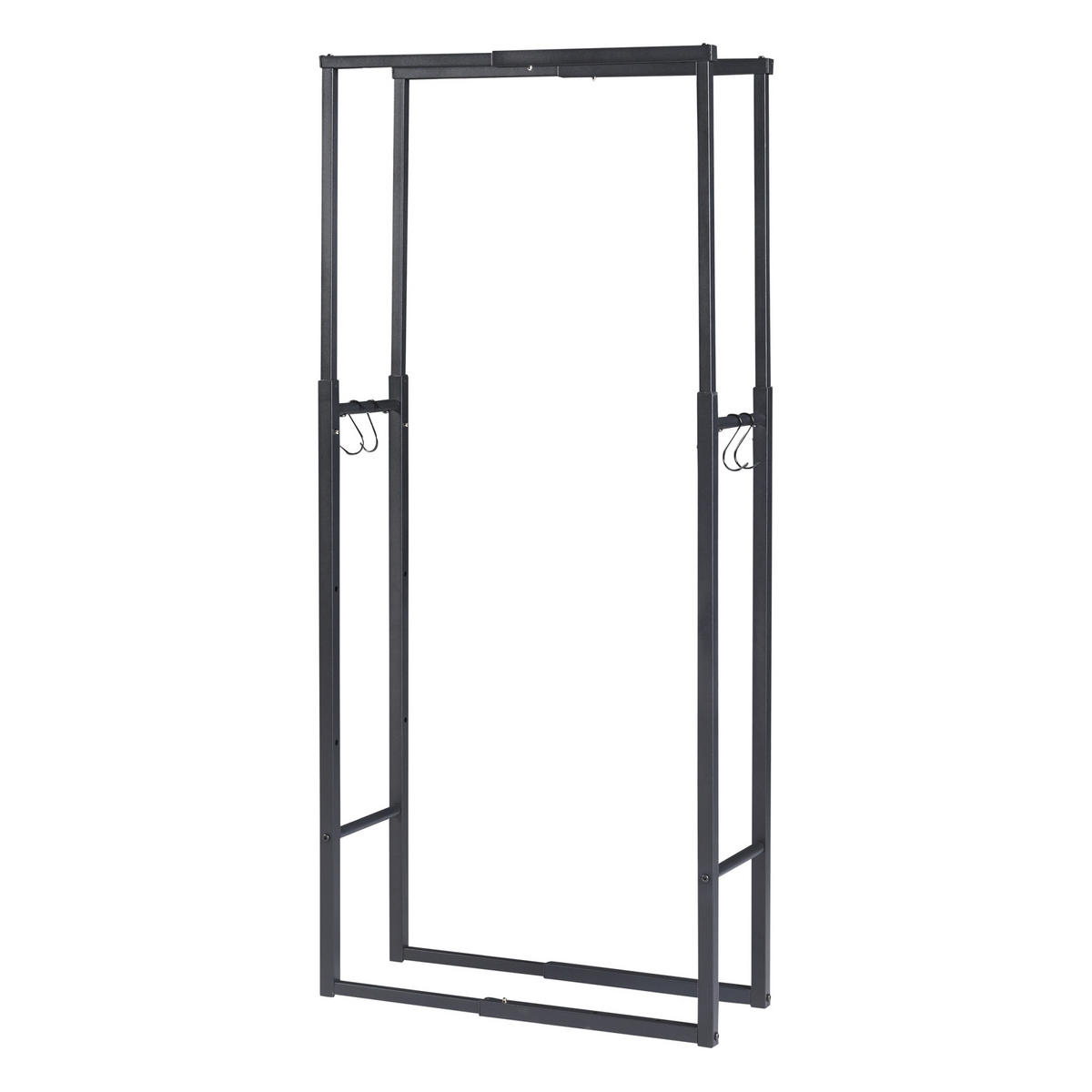 KAMINHOLZREGAL Kasan - Schwarz, Metall (100/150/25cm) - [en.casa]