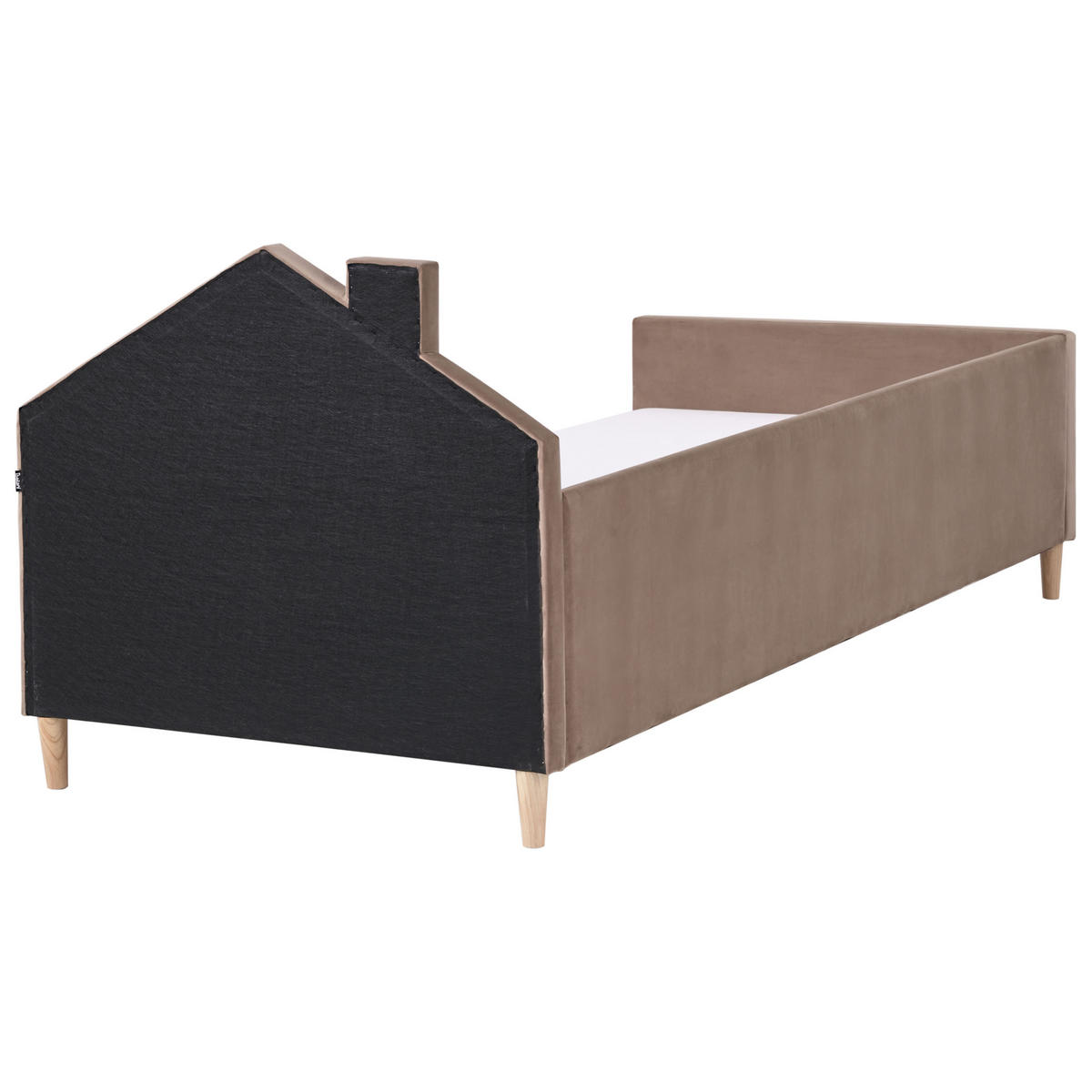 KINDERBETT 90x200 cm Braun Kervan - Hellbraun, Textil (90/200cm) - Beliani