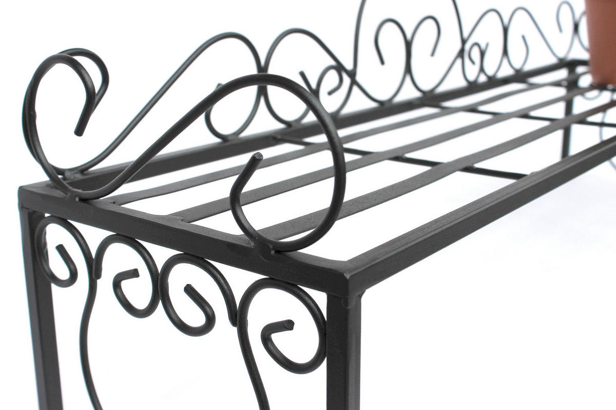 BLUMENBANK Mi Metall Schwarz 75 cm - Schwarz, Metall (75/49/20cm) - DanDiBo