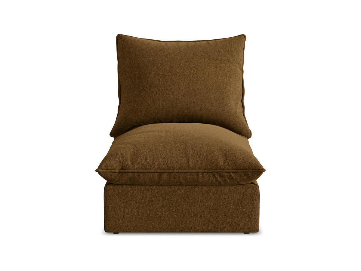 SOFAELEMENT Samt Stoff Gelb - Currygelb/Schwarz, Holzwerkstoff/Kunststoff (75/77/90cm) - Makamii